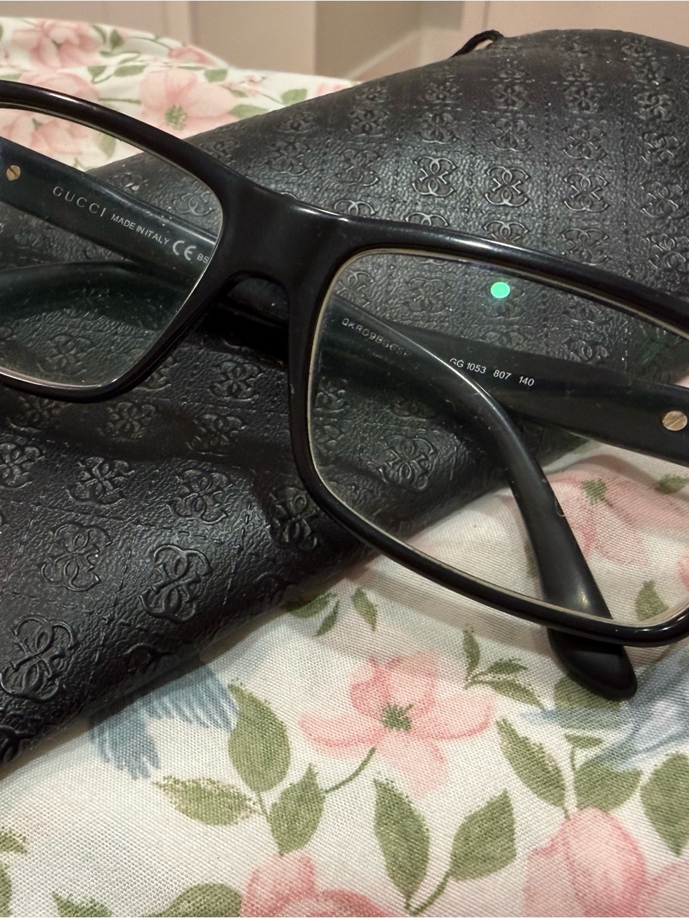 Gucci Black Full-Rim Rectangular Eyeglasses